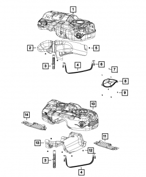 Топливный бак Jeep Cherokee KL 14-18 AWD