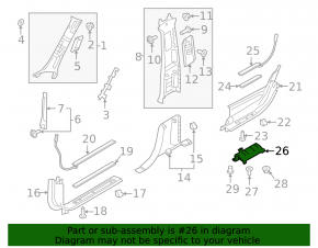 Fixarea ornamentului pragului interior din spate dreapta Volvo XC90 16-22