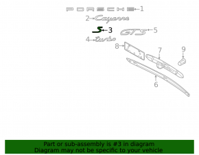 Inscripția „S” pe portbagajul modelului Porsche Cayenne 958 11-18