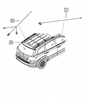 Антенна гнездо Dodge Journey 11-18 тип 1, два провода