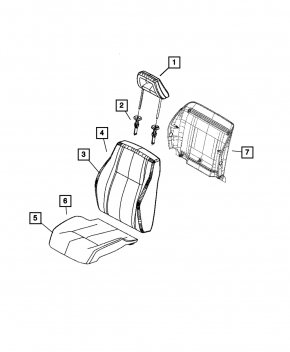 Водительское сидение Jeep Patriot 11-14 без airbag, механич, ткань черный
