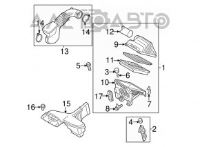 Воздухоприемник Hyundai Sonata 11-14 2.4