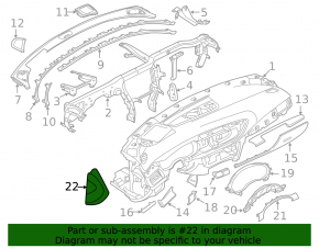 Накладка передней панели боковая левая Audi A6 C7 12-18 черная