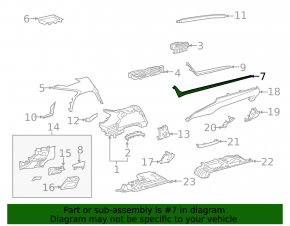 Bandă frontală dreapta Lexus ES 19-22 argintie