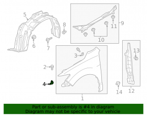 Suport aripă față dreapta Acura RDX 13-15 inferior