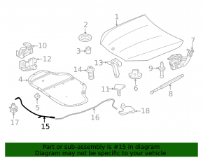 Cablu de blocare capotă Mercedes GLC-clasa X254 23-25