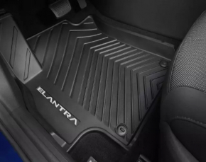 Комплект ковриков салона резина Hyundai Elantra 21-26 черная с бортами