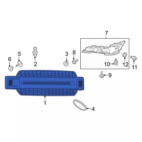 Решетка радиатора в сборе Ford F150 15-20 с эмблемой, с метизами