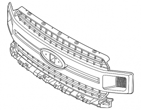 Решетка радиатора в сборе Ford F150 15-20 с эмблемой, с метизами
