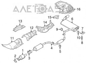 Выпускная трасса в сборе без катализатора Ford Focus mk3 11-18 2.0 тип 1