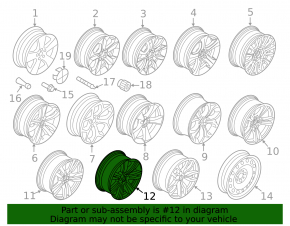 Диск колесный R20x10J BMW X5 E70 07-13 333 стиль, orbit-grau