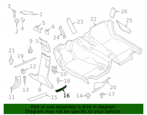 Накладка порога внешняя задняя левая BMW 5 F10 11-16 BMW Individual