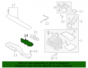 Воздухоприемник задняя часть Audi A3 8V 15-20 4d 1.8T, 2.0T