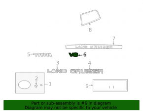 Эмблема надпись V8 двери багажника Lexus GX470 03-09