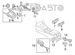 Накладка шифтера Audi A4 B8 13-16 рест, без кнопки start/stop