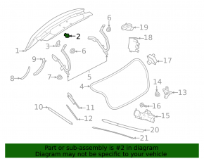 Отбойник крышки багажника левый Ford Mustang mk6 15-23
