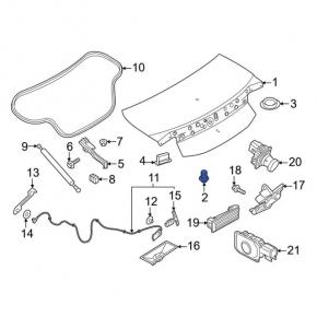 Отбойник крышки багажника левый Ford Mustang mk6 15-23