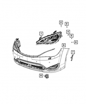 Фара передняя левая Chrysler Pacifica 18-20