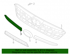 Grilă radiator dreapta pentru Subaru Impreza 20-23 GK cromată