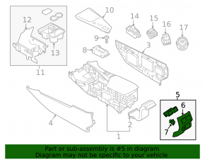 Ornamente consolei centrale spate Infiniti QX50 19-22, negre cu crom, cu deflector
