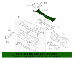 Решетка дворников пластик Ford Mustang mk6 15-17
