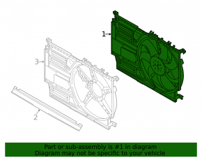 Диффузор кожух радиатора в сборе BMW X1 F48 16-19 B46 850W, 20-22 RWD B46 850W