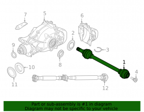 Привод полуось задняя правая BMW X7 G07 19-26 N63, S63