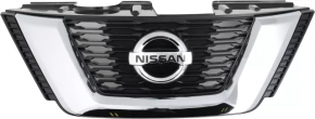 Решетка радиатора grill Nissan Rogue 16-17 без камеры, без радара