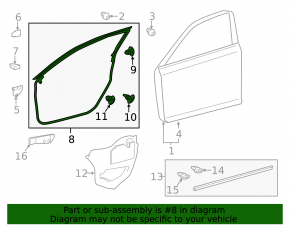 Garnitură ușă dreapta față Lexus CT200h 11-17