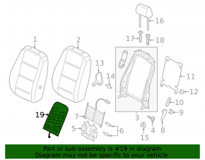 Подогрев спинки пассажирского сиденья VW Passat b7 12-15 USA