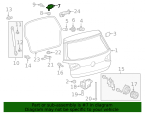 Петля двери багажника левая VW Golf 15-19