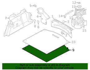 Пол багажника Ford Focus mk3 11-18 4d черн