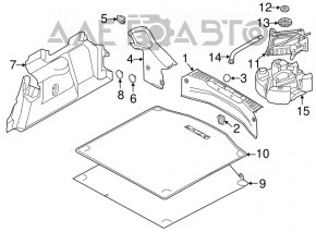 Пол багажника Ford Focus mk3 11-18 4d черн