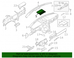 Накладка передней панели центральная Ford Mustang mk6 18-23 черная
