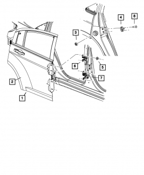 Дверь голая задняя левая Chrysler 200 11-14