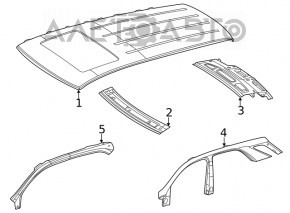 Крыша металл Mercedes W167 GLE 350 450 20-26 под панораму
