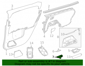 Ornamente pentru controlul geamului spate stânga pentru Mercedes X247 GLB 20-26, bej