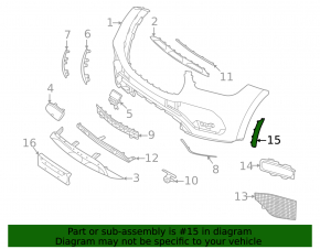 Накладка переднего бампера левая Mercedes W167 GLE 350 450 20-23 AMG pkg