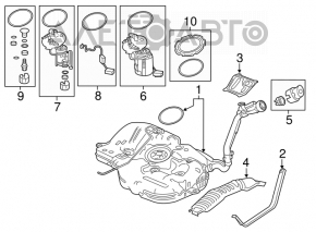 Топливный бак Honda Civic X FC 16-19 1.5T, 2.0