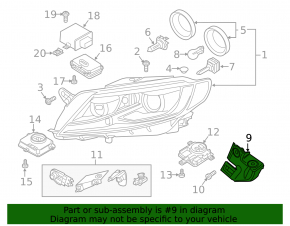 Крепление фары левое VW CC 13-17 рест