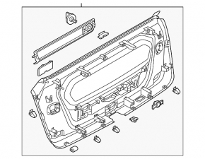 Ornamente inferioare hayon Audi Q8 19-25 negru fără perdea pe geam