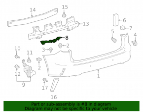 Крепление заднего бампера правое Lexus RX350L RX450hL 18-22 long