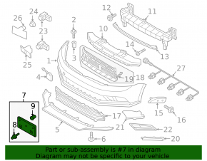 Площадка под номер VW Jetta 15-18 USA тип 2, треснута, царапины