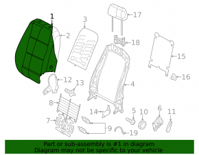 Пассажирское сидение VW Tiguan 18-21 без airbag, ткань серая