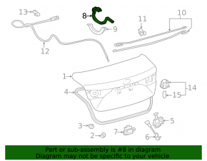 Петля крышки багажника левая Toyota Avalon 13-18