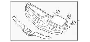 Решетка радиатора grill Hyundai Elantra UD 11-13 дорест GLS