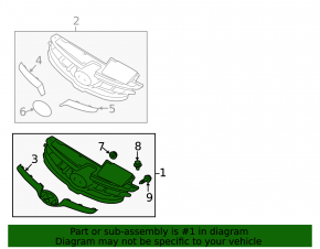 Решетка радиатора grill Hyundai Elantra UD 11-13 дорест GLS