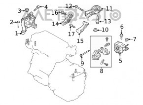 Кронштейн двигателя задний Mazda CX-5 17-25 АКПП AWD