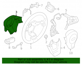 Накладка руля задняя Subaru Forester 25-26 черная
