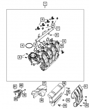 Коллектор впускной Jeep Cherokee KL 19-23 2.4